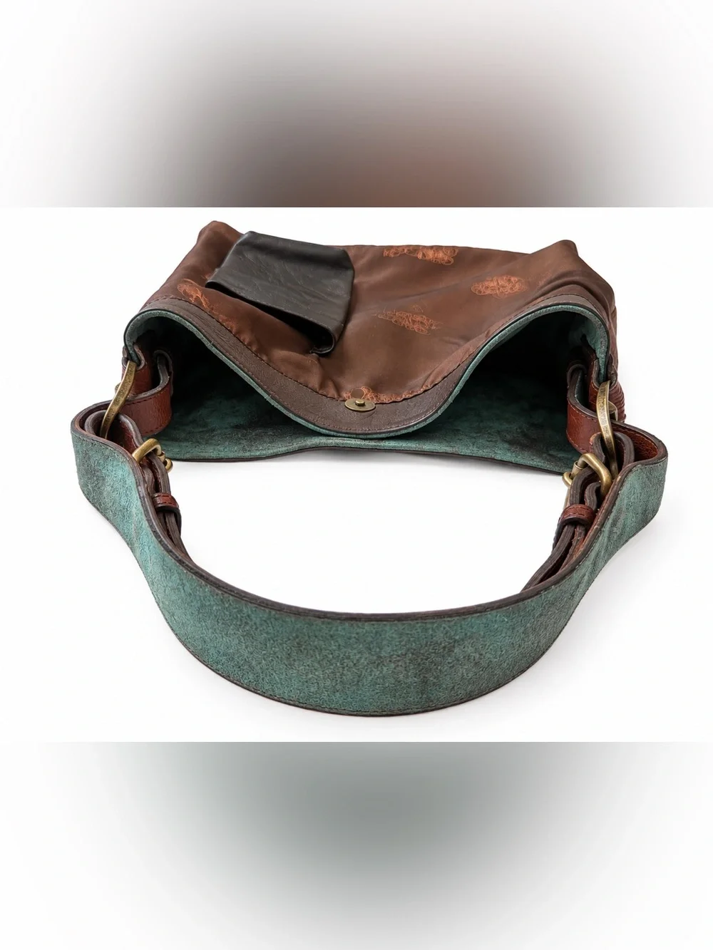 Juan Antonio Medium Soft Leather Turquoise Hobo Shoulder Bag